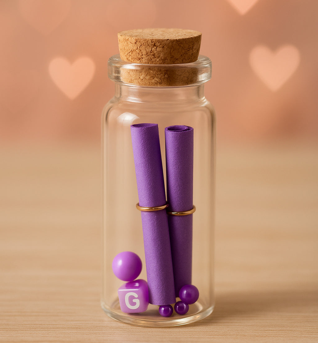 Handcrafted Glass Jars with Love Scrolls